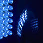 Several LED lights that illuminate a glass ball. This image picture represents our light shaping applications.